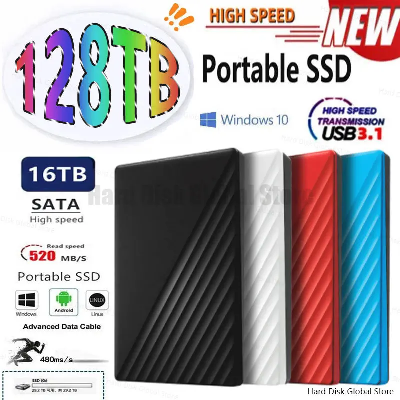 

External Solid State Drive M.2 SSD 2.5 4TB High-speed 8TB 16TB Storage Device Hard Drive Computer Portable SSD Mobile Hard Drive