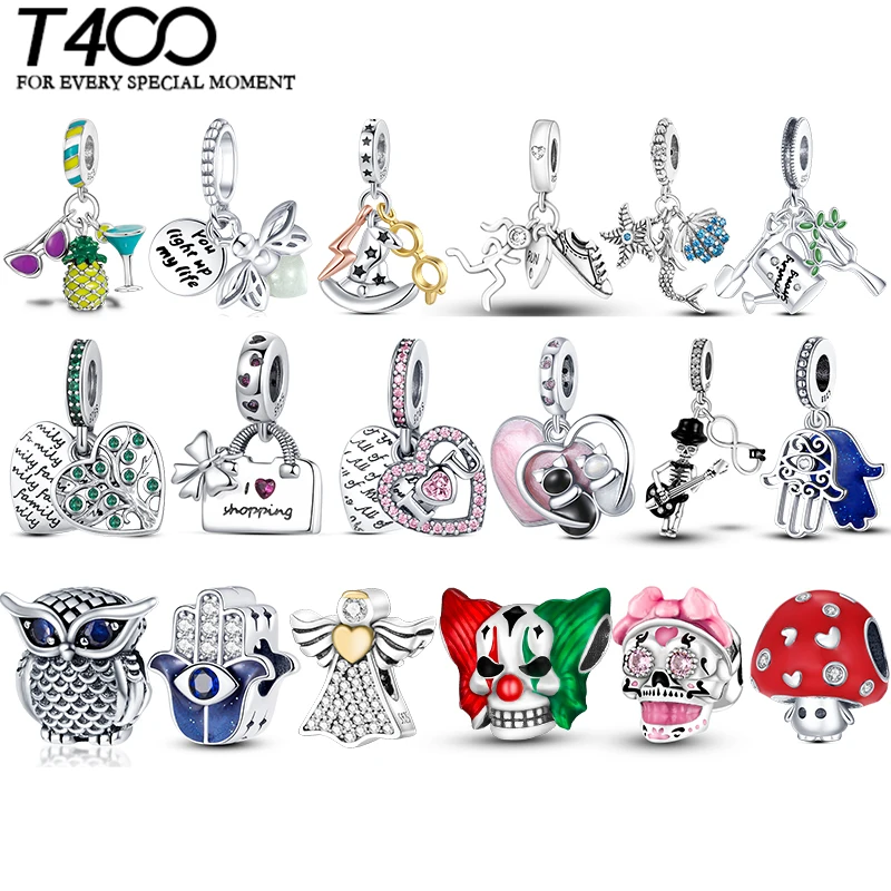 

Женский браслет из серебра 925 пробы, с подвесками в виде животных