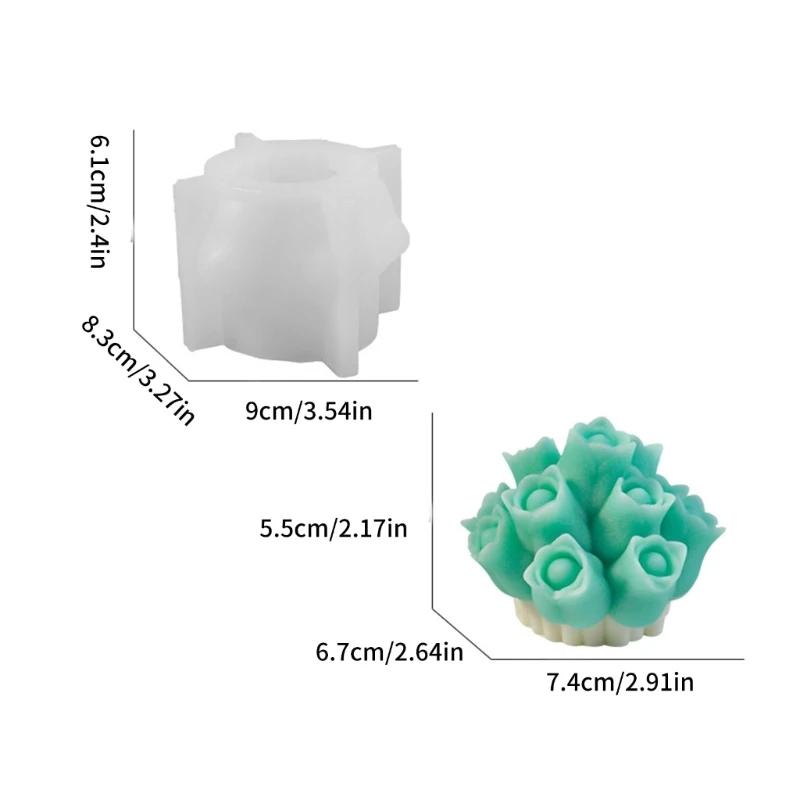 Силиконовая форма для ароматических свечей 3D букета тюльпанов цветов