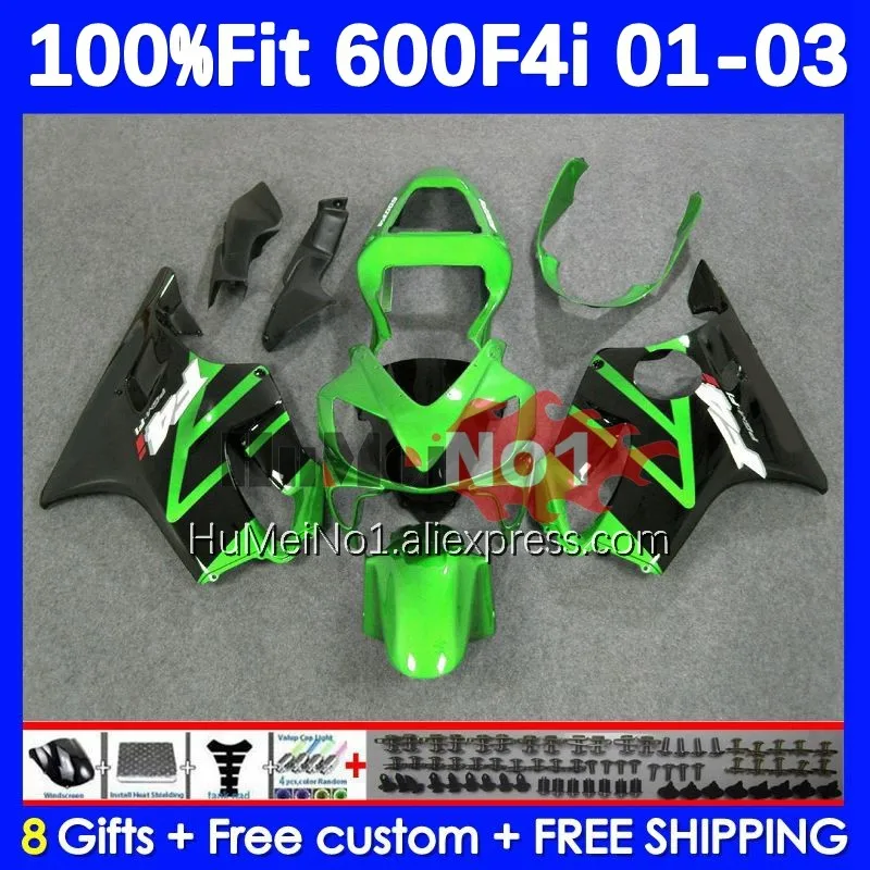 

Injection Body For HONDA CBR 600 F4i 600F4i 600CC CC 138No.171 CBR600F4i 01 02 03 CBR600 F4i 2001 2002 2003 Fairings green stock