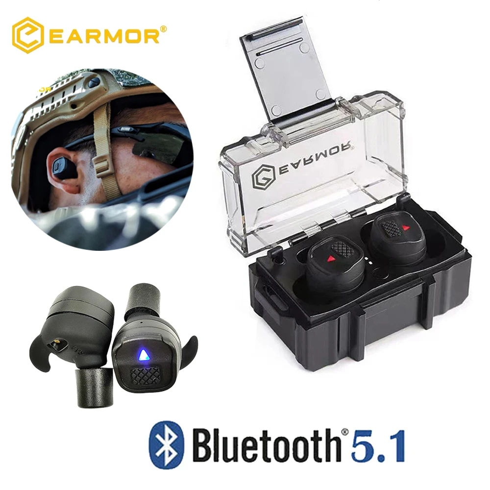 

EARMOR M20T Bluetooth тактическая гарнитура электронный пикап шумоподавление затычки для ушей дальность съемки специальная Bluetooth-гарнитура