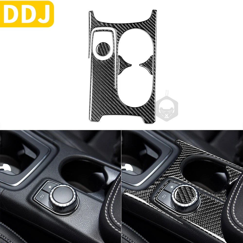 

Carbon Fiber Car Knob Armrest Box Cup Holder Surrounded Set Trim Sticker For Mercedes-Benz CLA C117 2014-2018 GLA X156 2015-2019