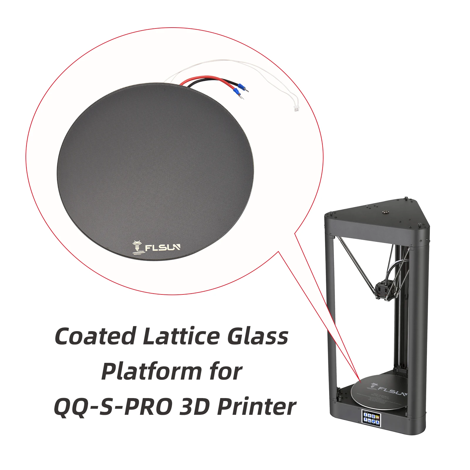 FLSUN Q5 QQ-S-PRO SR 3D-принтер стеклянная пластина встроенная поверхность решетчатая