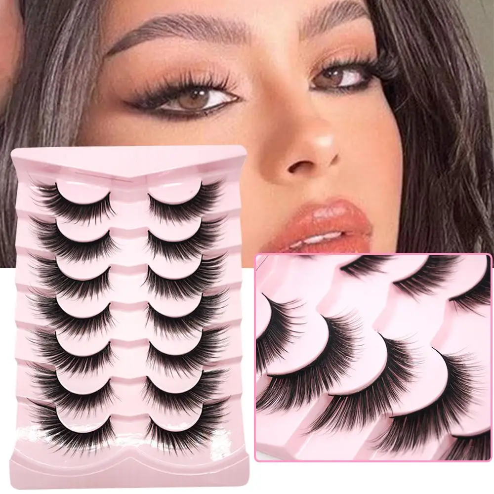 

7 Pairs Angel Wing Lashes Wispy Fake Eyelashes Look Like Extensions Cat Eye Lashes Fox Eye Lashes Fairy False Eyelashes