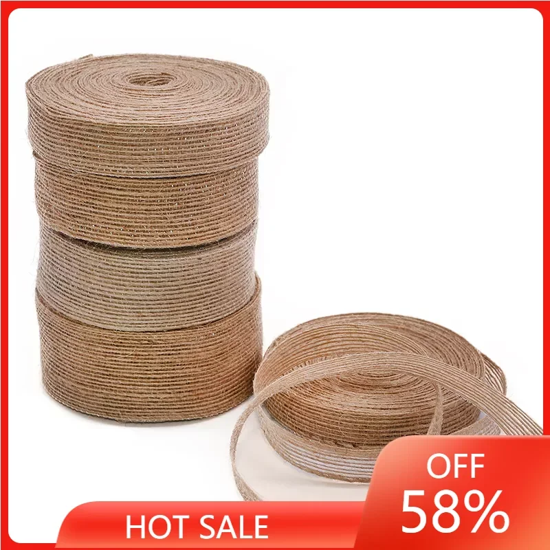 

15mm-38mm Natural Vintage Jute Burlap Ribbon DIY Weddings Belt Strap Floristry Birthday Party Christmas Decoration Craft