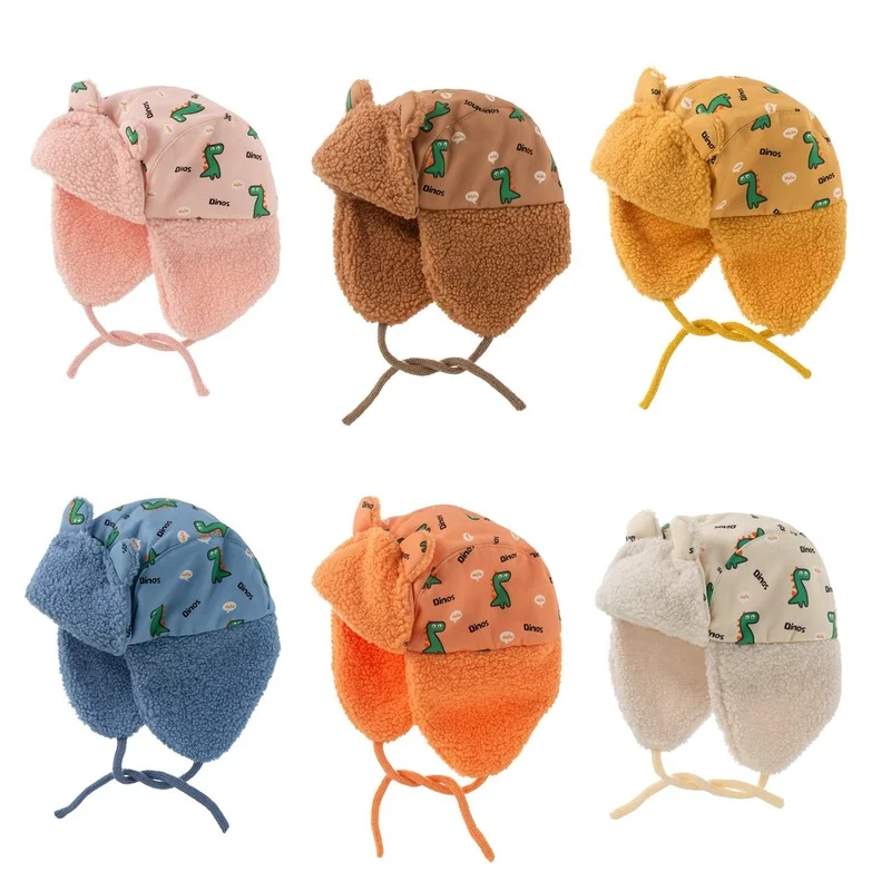 

Baby Boys Girls Hat Kids Children Ear Flap Muff Winter Warm Plush Cotton Cap Outdoor Lei Feng Cap Beanie Gifts Hat 1-8 Years