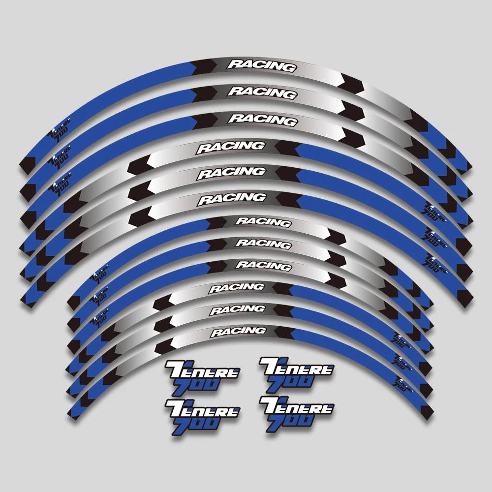 For Yamaha TENERE700 tenere 700 Motorcycle Accessories Sticker Rim Tire Decorative Decals Wheel Reflective Stripe Tape Set