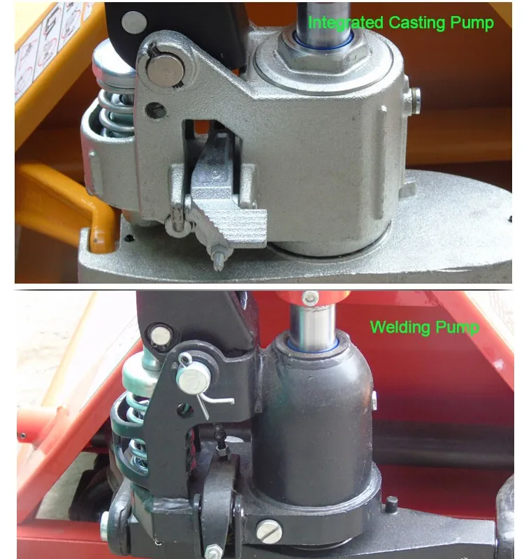 2-тонный 2500 кг 5000 резиновое колесо ручной поддона с ручным тормозом длинная вилка