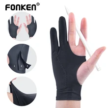 FONKEN Palm Rejection Painting Gloves Flexible 2-Finger Universal Stylus Pen Drawing Glove Anti Mistouch Tablet Pen Accessories