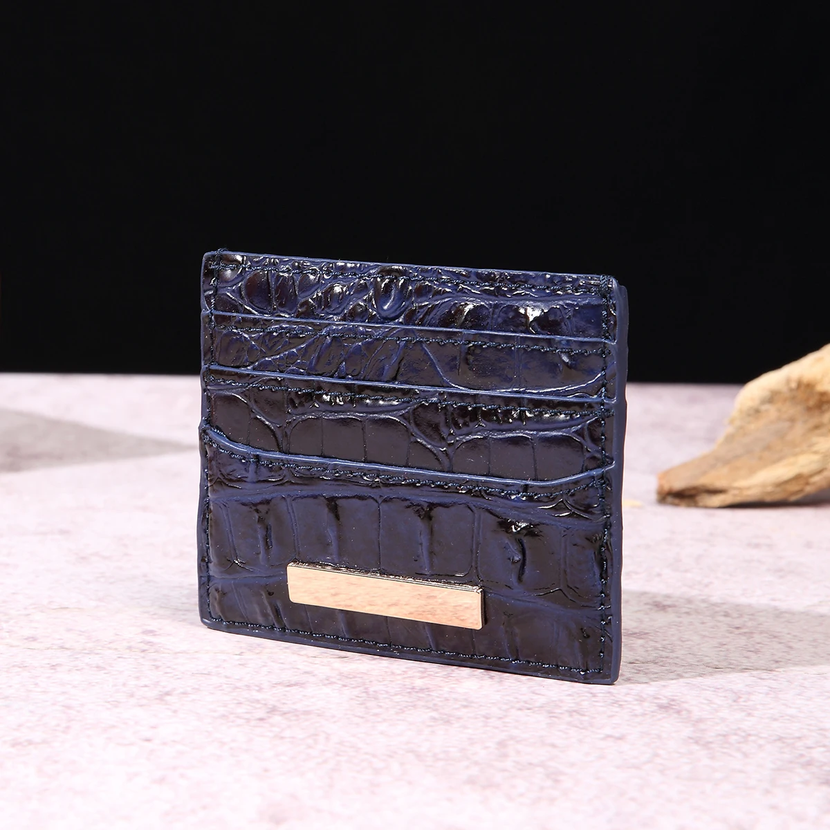 Однотонный кошелек с крокодиловым узором держатель для карт нулевой автобусной
