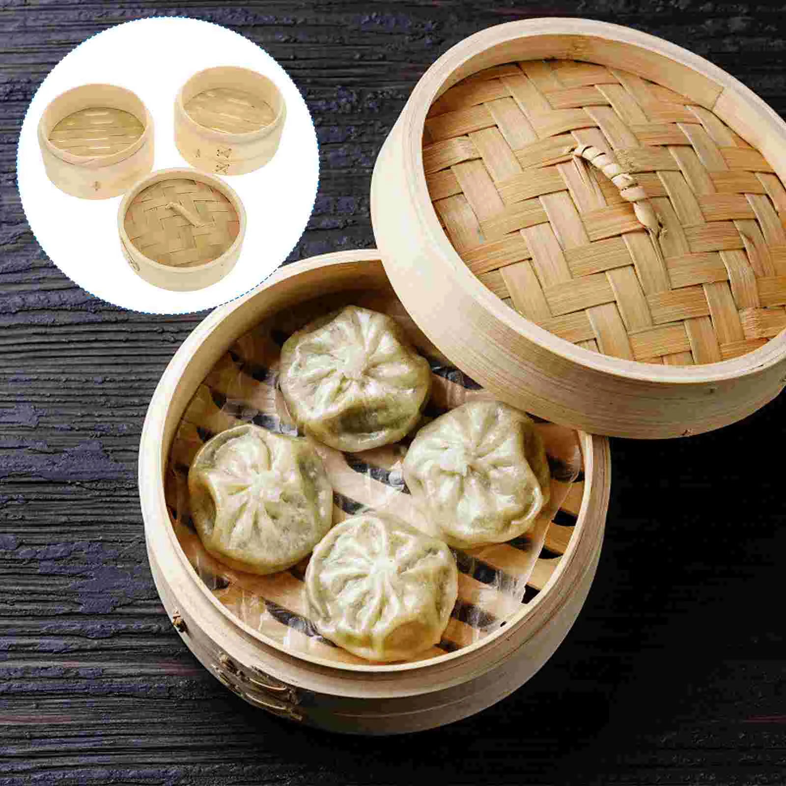 

Steamer Basket Bamboo Dumpling Dim Sum Chinese Pot Wooden Rice Kitchen Dumplings Bun Steam Asian Vegetable Steaming Cooking Set