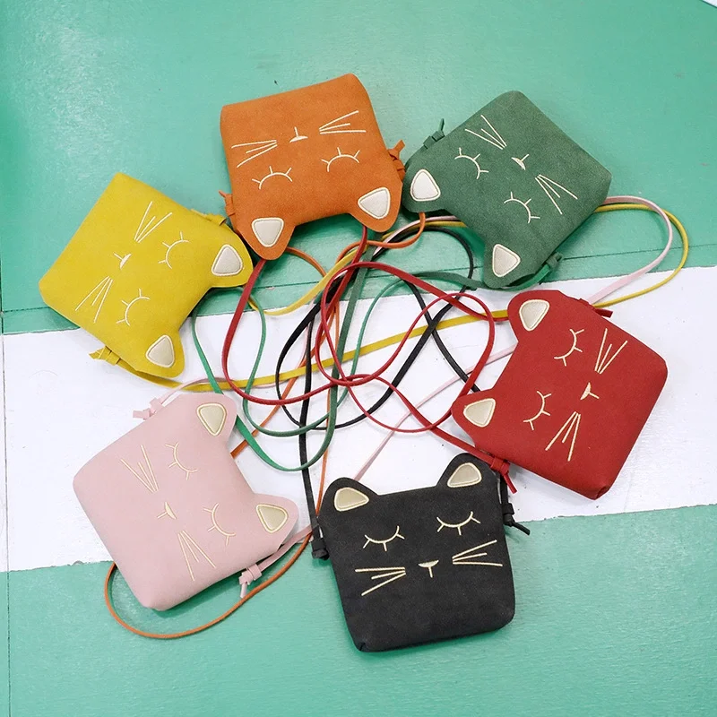 

Mini Handbags Matte Leather Girls Boys Small Lovely Shoulder Bags Kindergarten Baby Coin Purse Cute Cat Kids Crossbody Bag