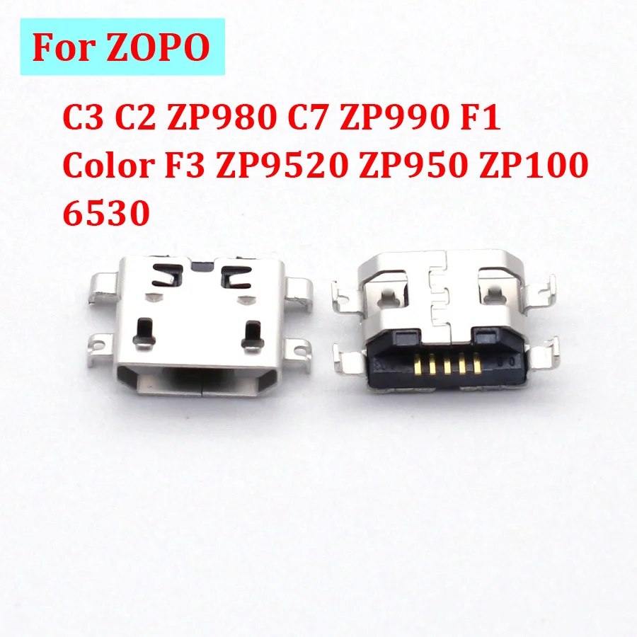 

2Pcs USB Charger Charging Dock Port Connector For ZOPO C3 C2 ZP980 C7 ZP990 F1 Color F3 ZP9520 ZP950 ZP100 6530 Micro Jack Plug