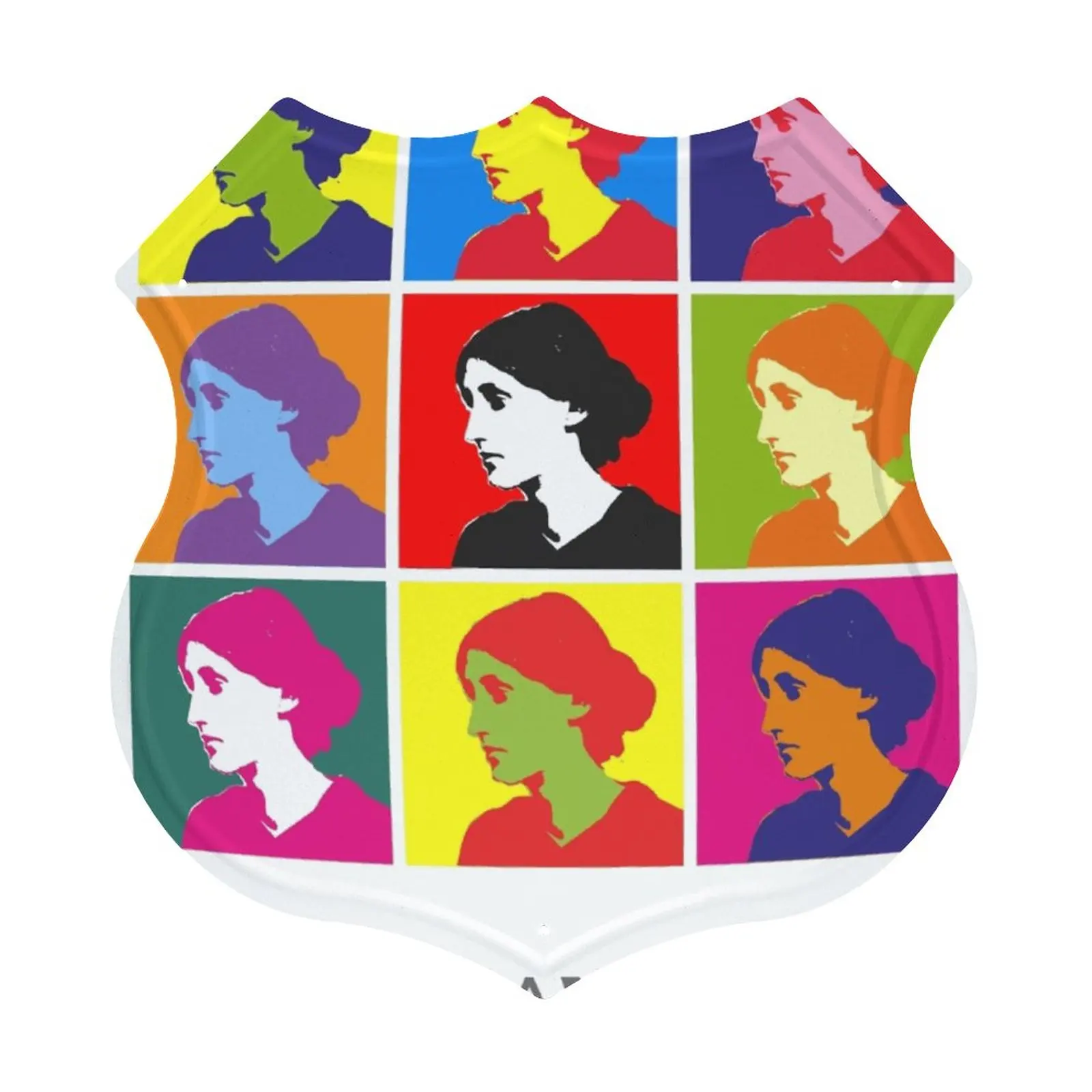 Virginia Woolf Pop - Art портретный Плакат Металлический Знак Декор жестяной знак