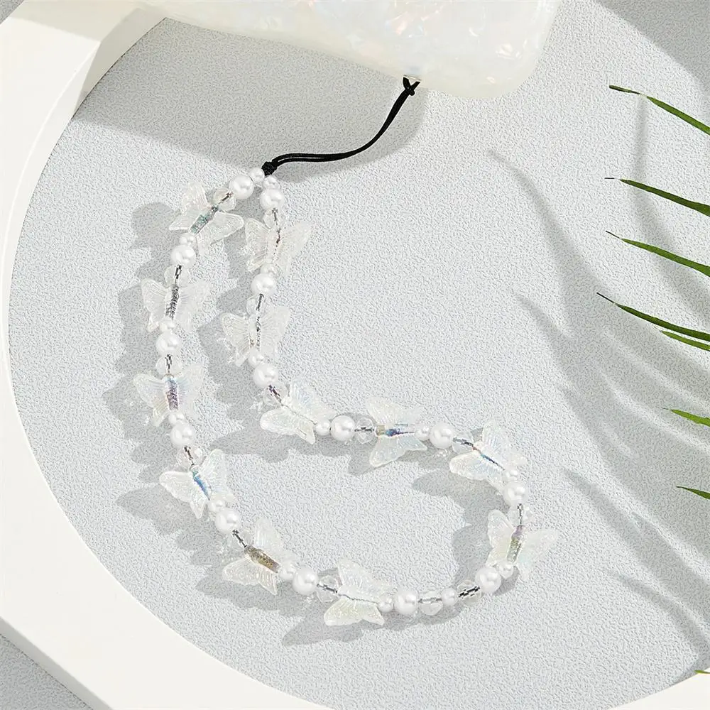 

2023 New Wrist Style Mobile Phone Strap Acrylic Butterfly Beaded Mobile Phone Chain Camera/mp3/keychain/ID Card/USB Drive Strap