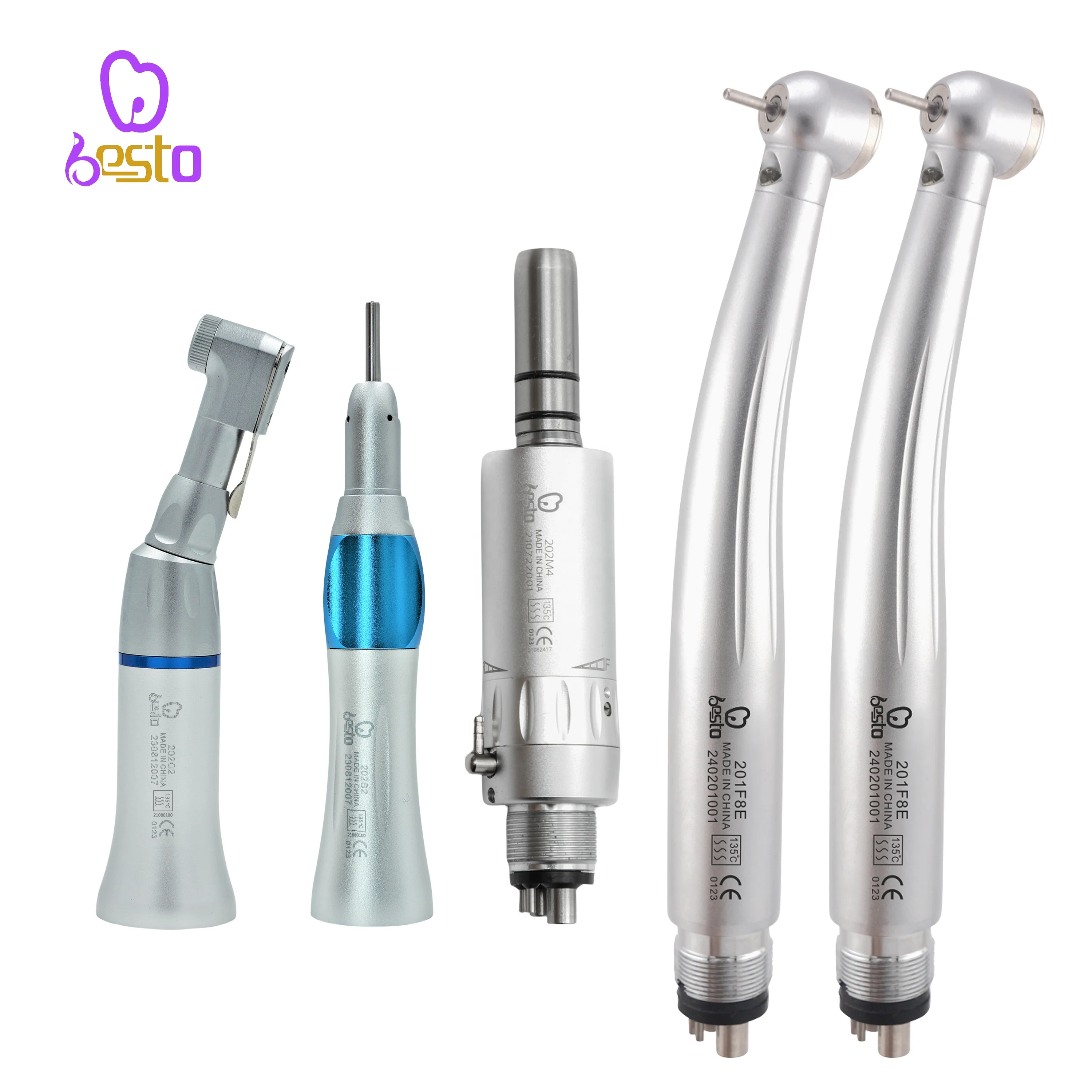 BESTO 4-отверстий den tal Низкоскоростная воздушная турбина Комплект высокоскоростных