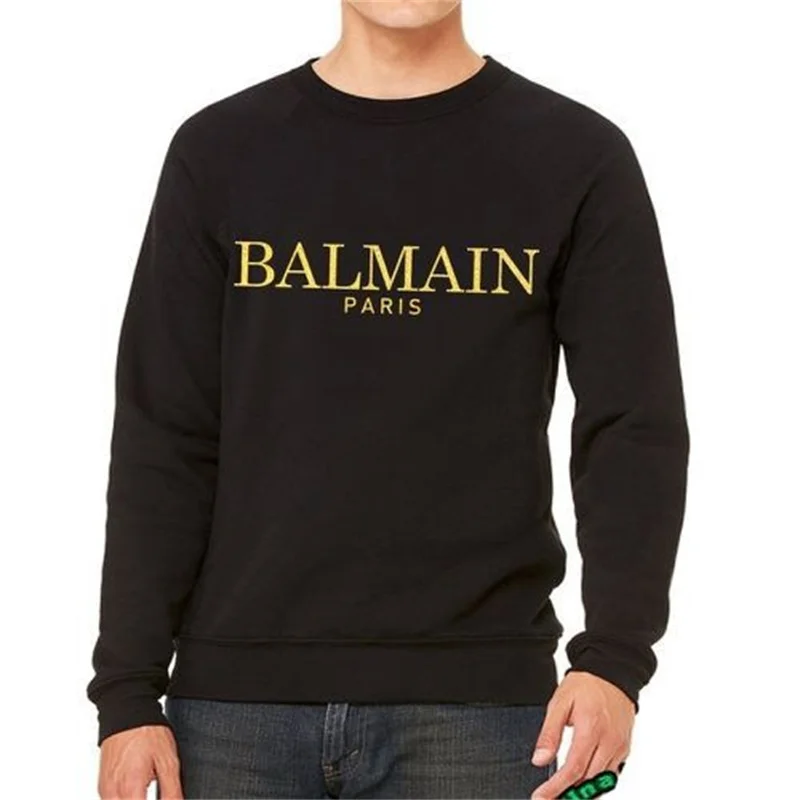 

Balmain New Men's And Women's Unisex Letter Printed Long Sleeve Crew Neck Pullover Casual Sweatshirts S-4XL
