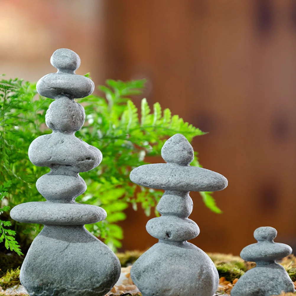 

3 Pcs Outdoor Sculptures Garden Micro Landscape Fish Tank Rockery Decor Statue Stone Decoration Aquarium