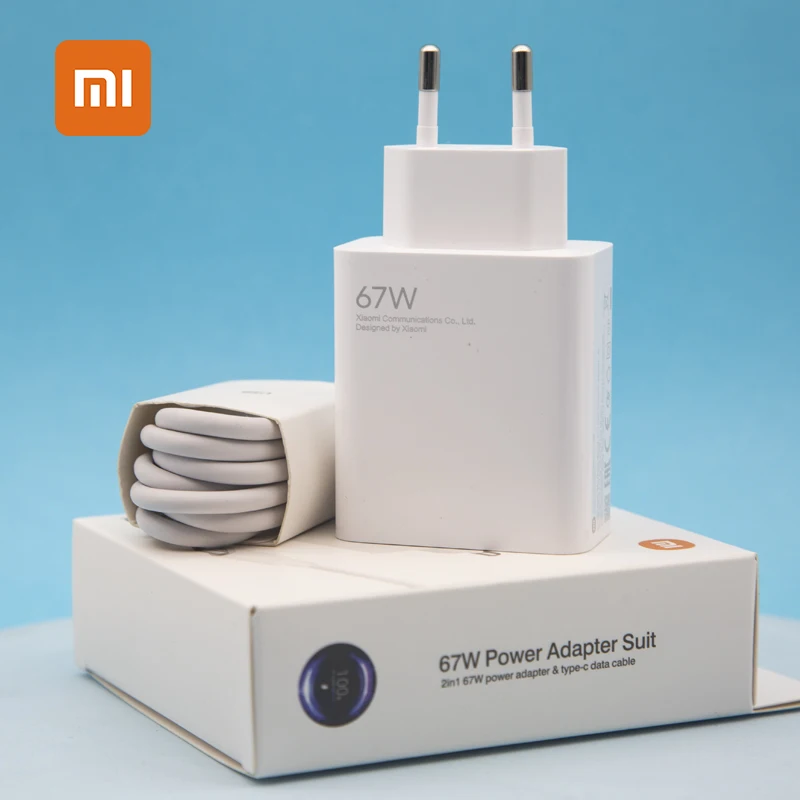 

Original Xiaomi 67W Quick Charge EU Charger Power Adapter Type C Data Cable 67W 6A For Xiaomi 12 11 Ultra Redmi note 9 10 11 pro