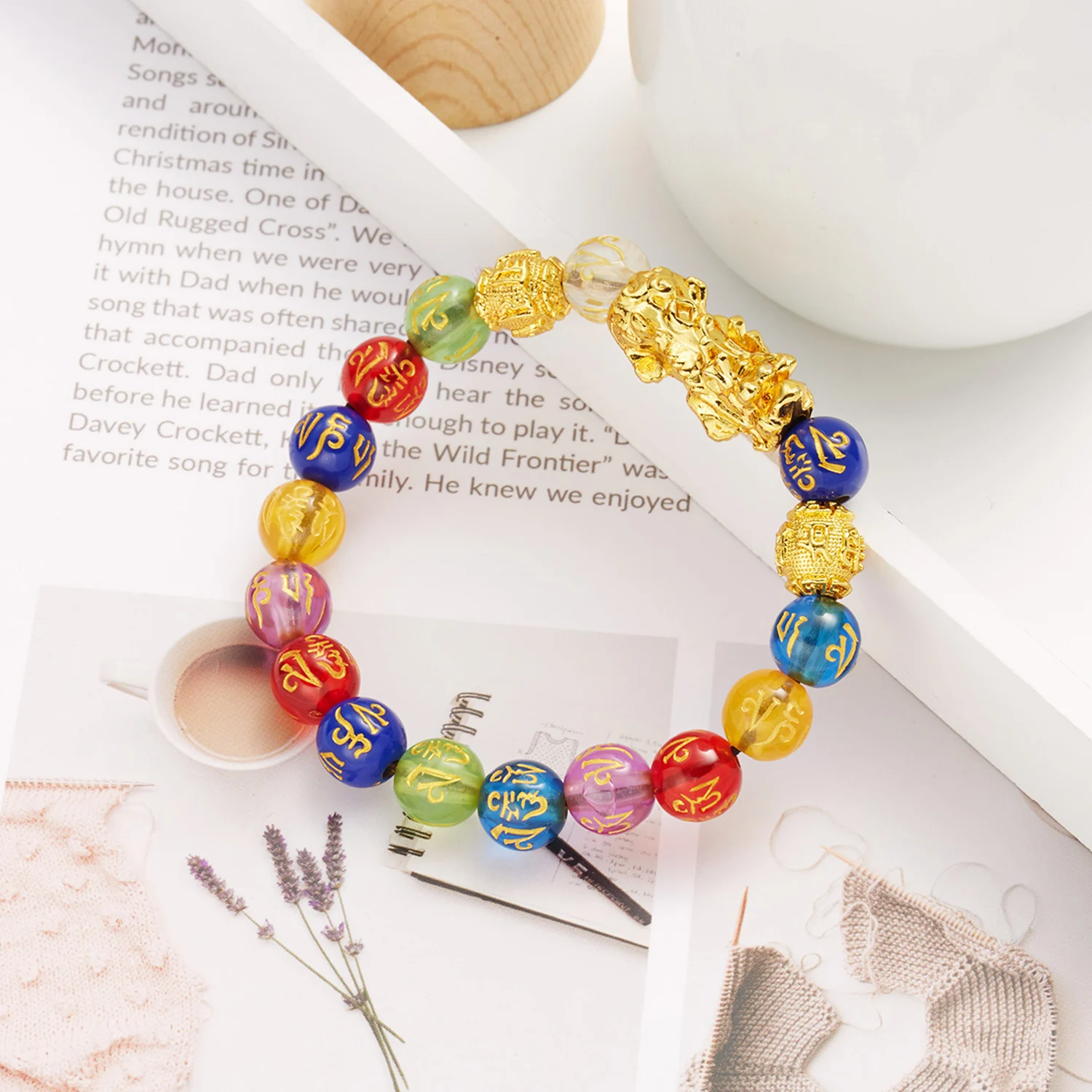 

Crystal Bracelet Obsidian Stone Bangle Jewelry Wealth and Good Luck Gold Color Pixiu Couple Bracelet For Women Men Gift