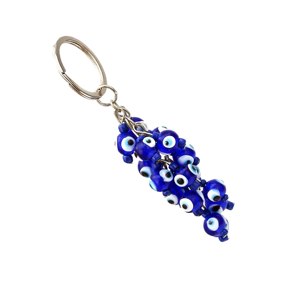 

Eye Keychain Beads Keyring Bag Charm Accessories Car Pendant Retro Beaded Metal Glass