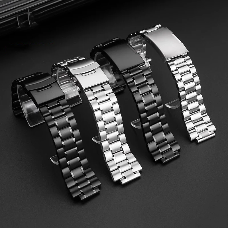 Фото 24*16 мм серебристо-черный ремешок из нержавеющей стали для мужчин TIMEX T2N720 T2N721 TW2R55500 T2N721, ремешок для часов, браслет №2