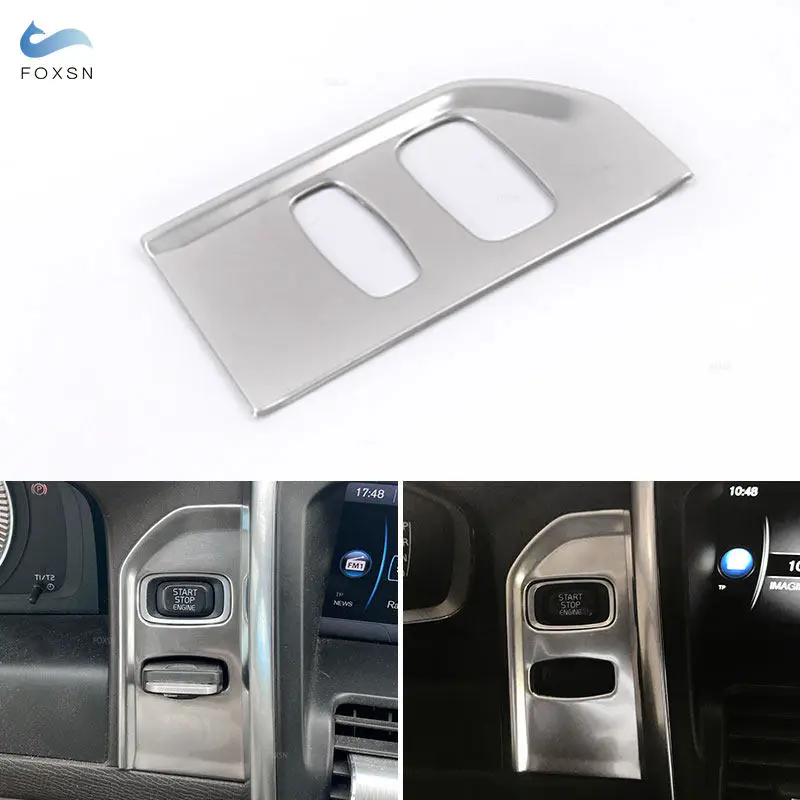 

LHD для Volvo XC60 2012 2013 2014 2015 2016 2017 автомобильный выключатель зажигания, отверстие для корпуса рамы, наклейка, отделка, аксессуары для интерьера