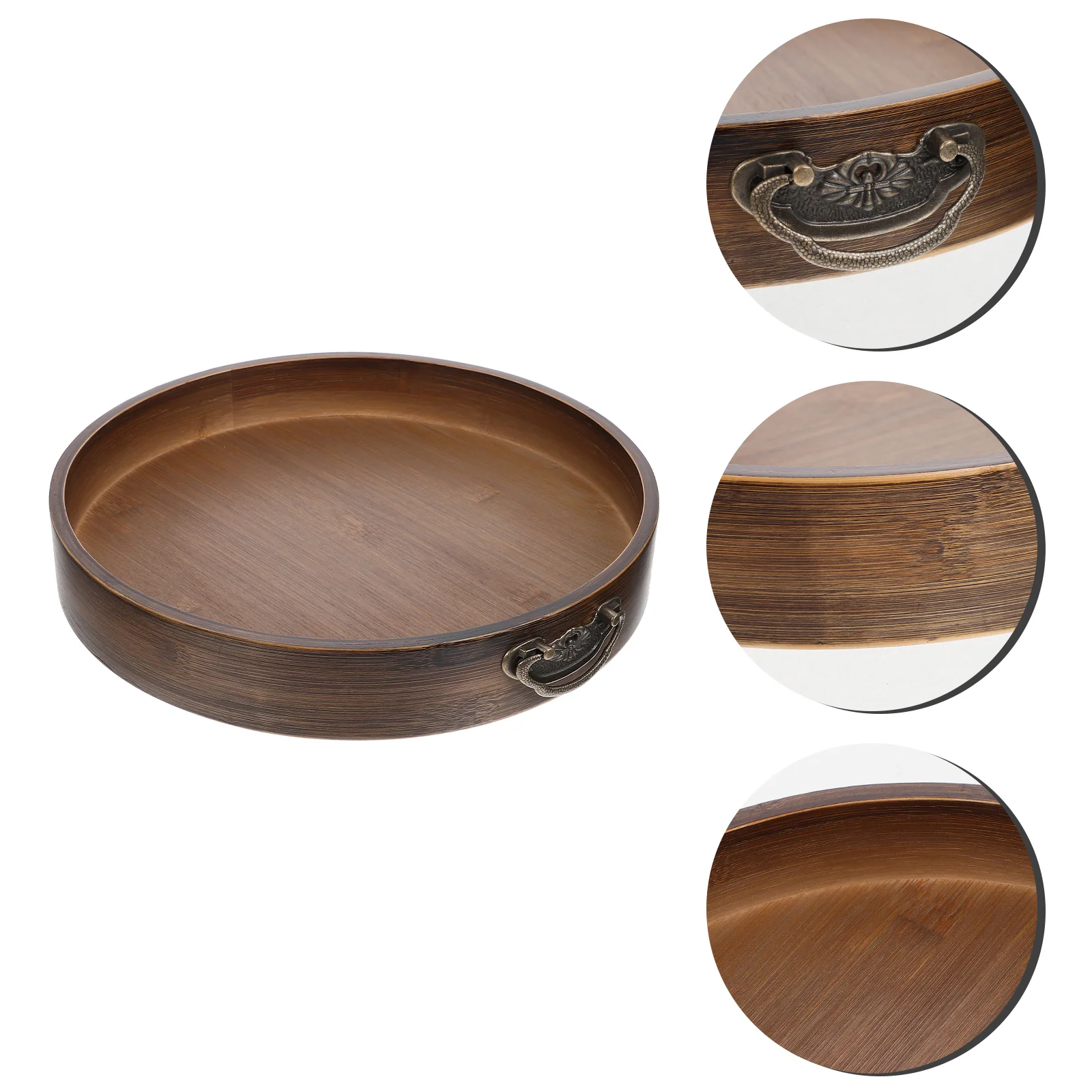 

Tray Serving Wood Trays Wooden Eating Plate Round Jewelry Towel Breakfast Board Soap Entryway Holder Rustic Key Bowl Coffee
