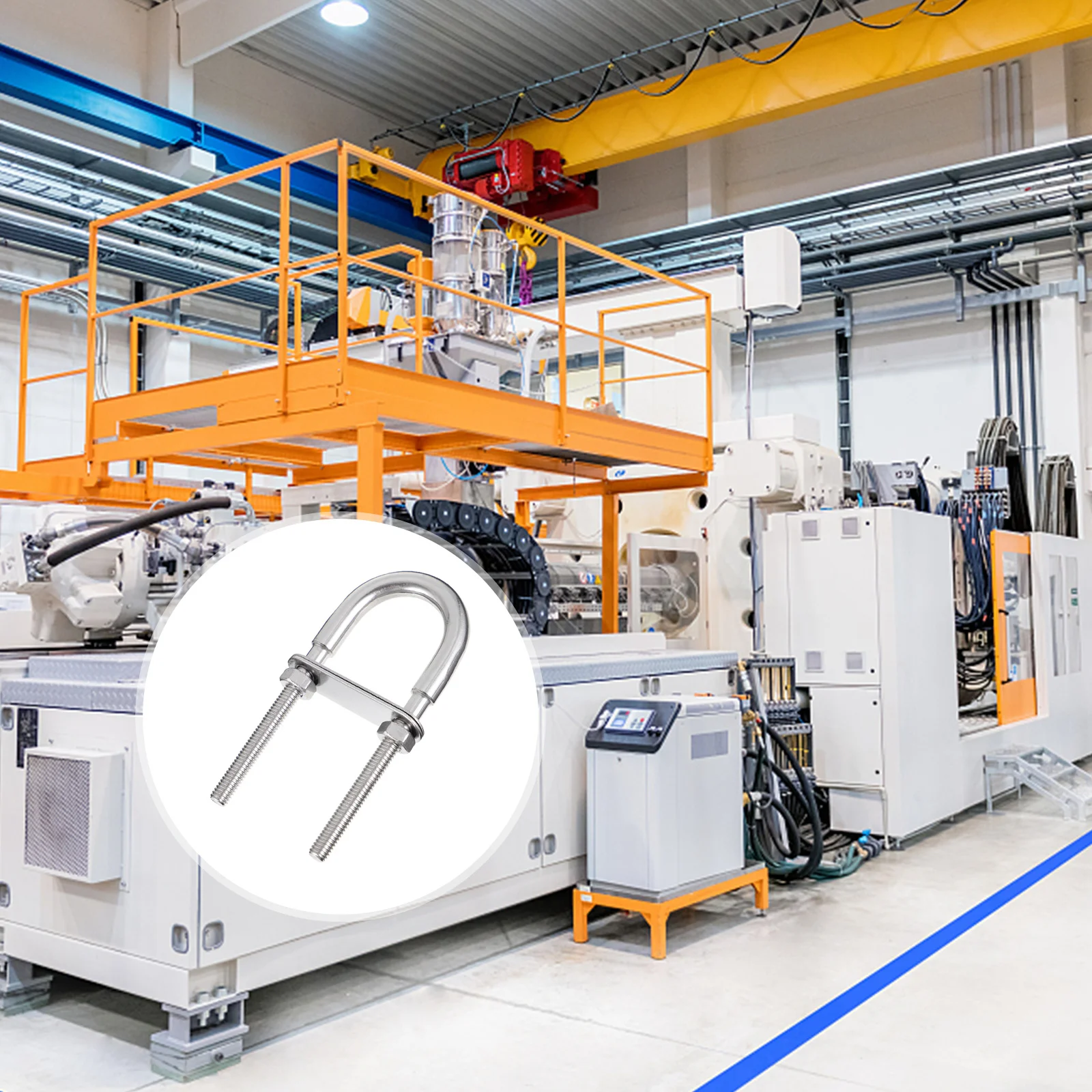 

2 Pcs Boat Stern Bolt Tie Down U Stainless Steel Bolts Coil Spring Spacer U-shaped Screw Clamp Hardwares Tube Door Knobs Marine