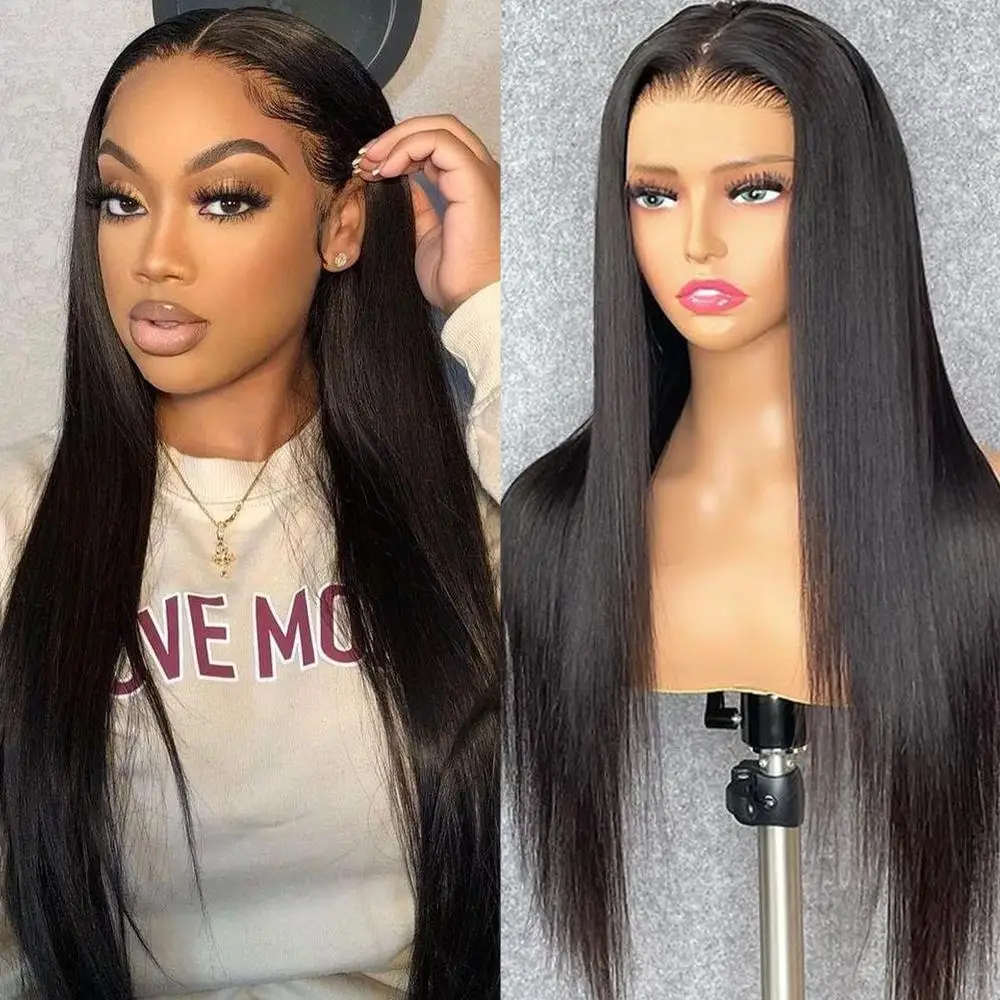 13X6 HD Lace Frontal Wig Straight Economic Human Hair Wigs Sale Clearance Pre Plucked Brazilian Transparent 13X4 Front Natural