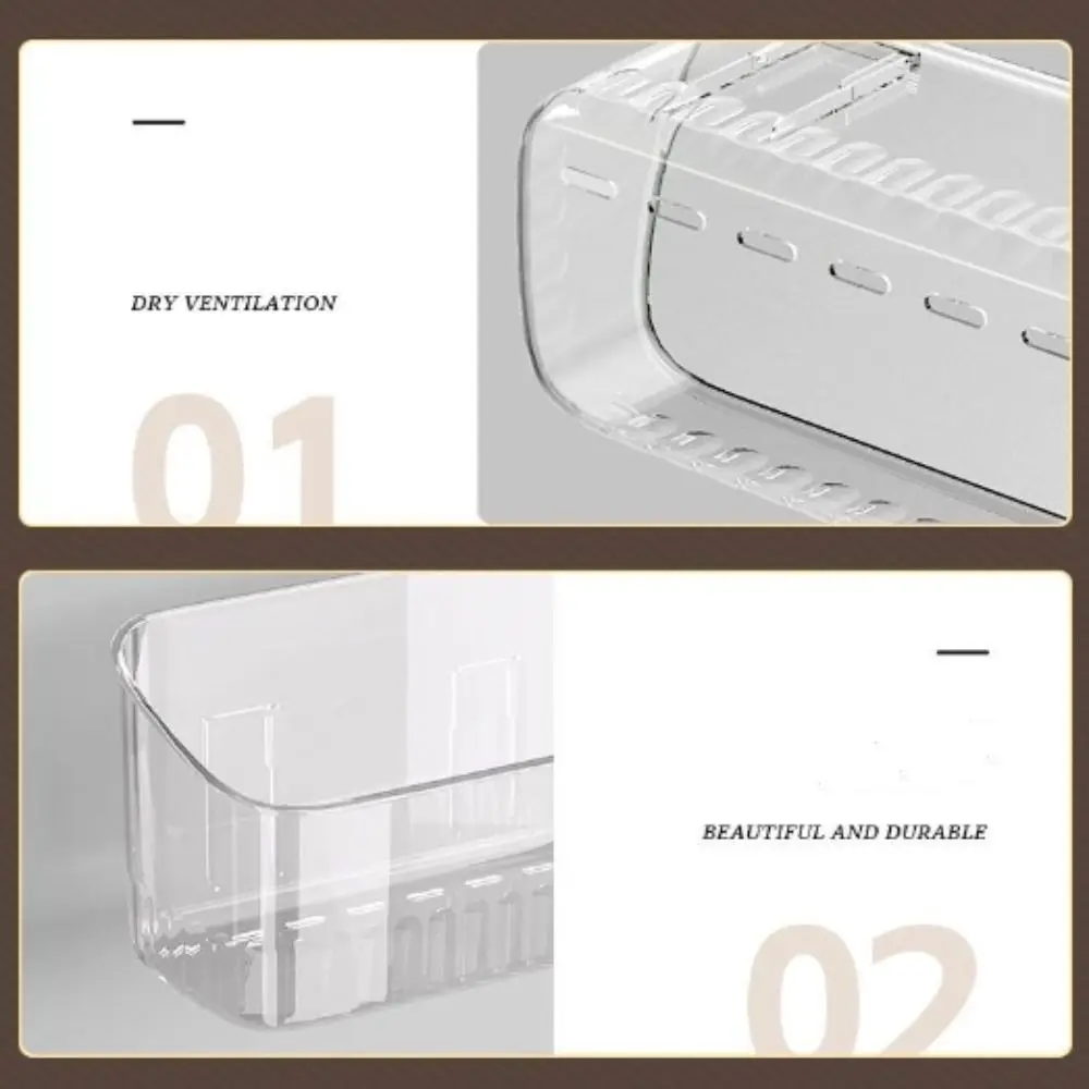 Прозрачный настенный органайзер для ванной комнаты Кухонный Контейнер хранения