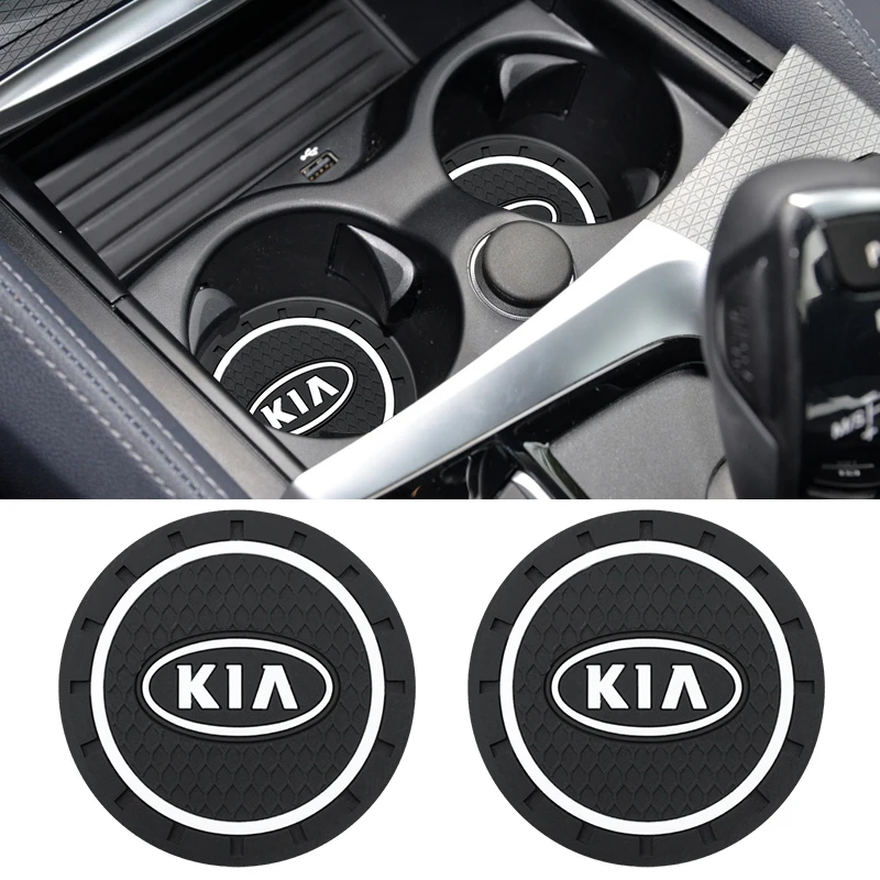 

2PC/Set Car Cup Holder Anti Slip Coasters Pads Interior Auto Accessories For KIA Ceed Sportage Rio K5 Picanto Optima Cerato Soul