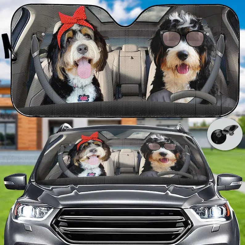

Автомобильный солнцезащитный козырек berneкаракули, автомобильное украшение, солнцезащитный козырек berneкаракули, подарок для мамы, солнцезащитный козырек для пары собак