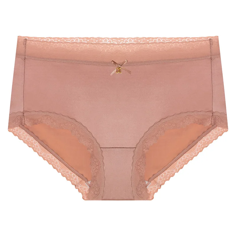 

Youpin 1pc Seamless Luxe Satin Ice Silk Women's Briefs Lace Edge Sexy Mulberry Silk Crotch Women's Panties