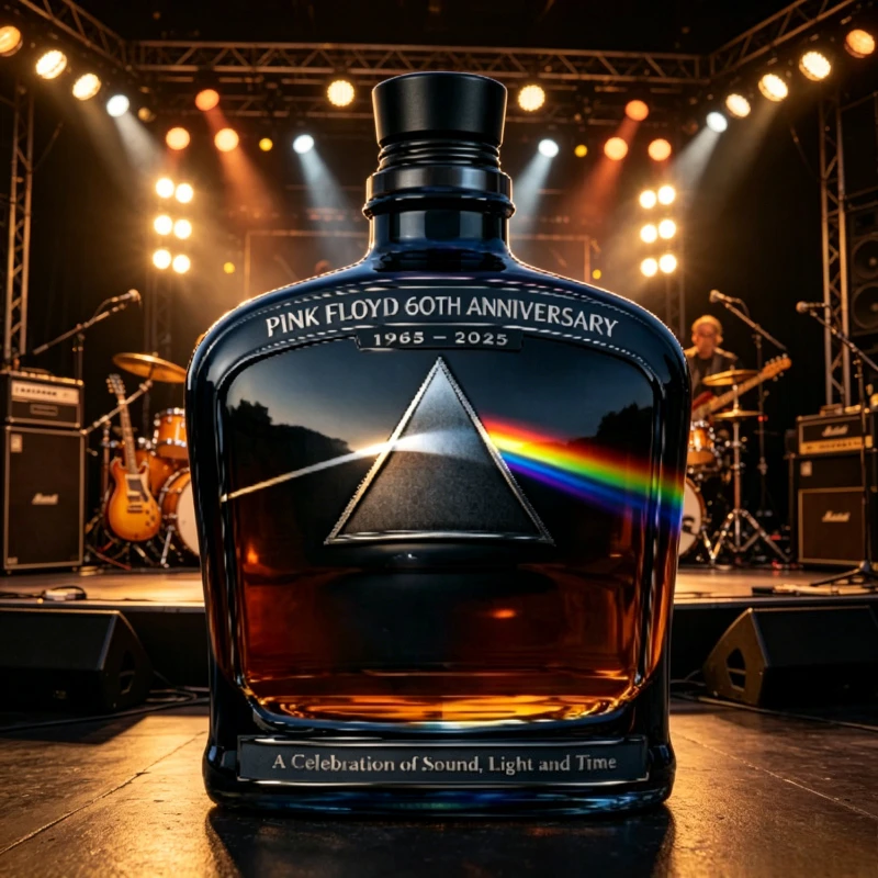 Коллекционный графин Pink Floyd к 60-летию: «Темная сторона Луны» – фляга для виски с принтом, аксессуар для бара, декор (art.: 3920da2d18d4d) - 3920da2d18d4d