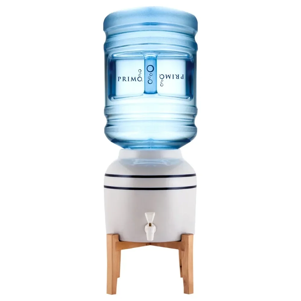

Water Countertop Dispenser Top Loading, Room Temp, Ceramic, Wooden Stand