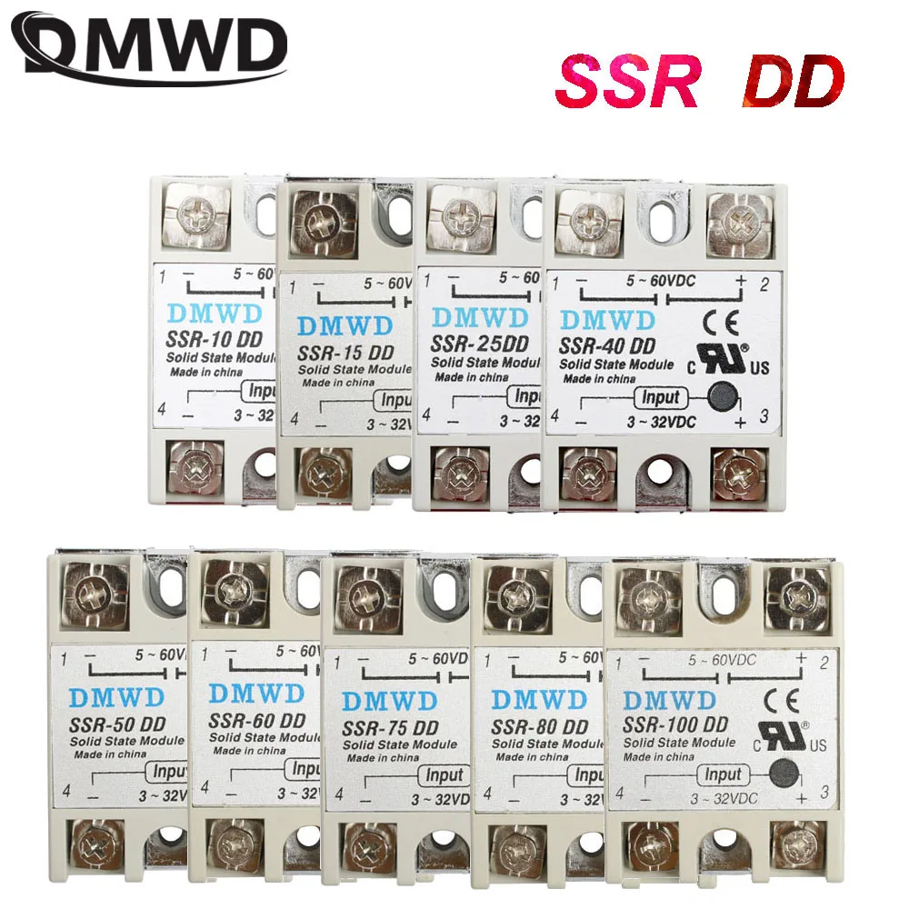 

Industrial Solid State Relay SSR DD with Protective Flag SSR-80DD DC control DC Heat sink SSR-10DD SSR-15DD SSR-25DD