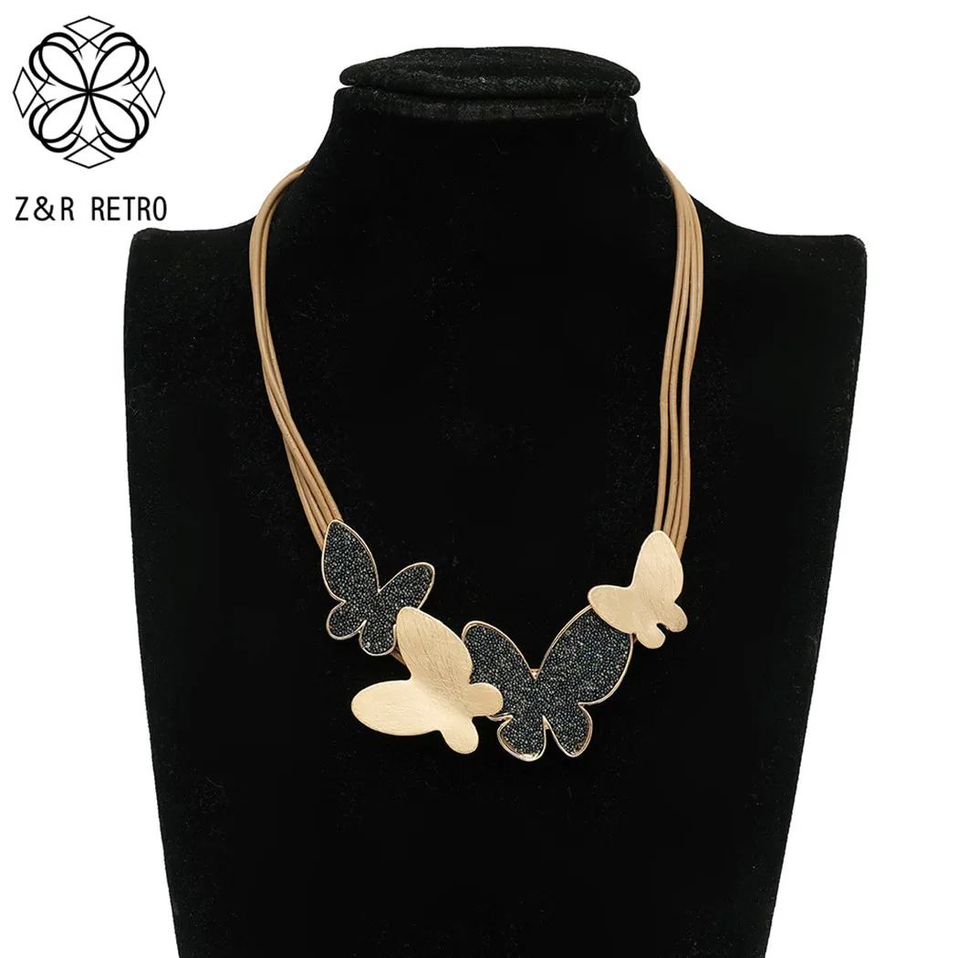 

Women's Gold Color Silver Color Butterfly Chokers Gothic Necklace Jewelry New in Korean Fashion Stranger Thing Trending Products