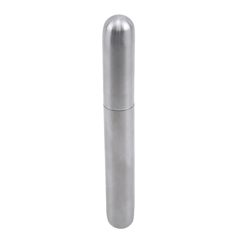Фото Portable Stainless Steel Cigar Tube Exquisite Polished Cigar Case Single Pipe Smoking Set Cuban Cigar Cover Storage Tube №2