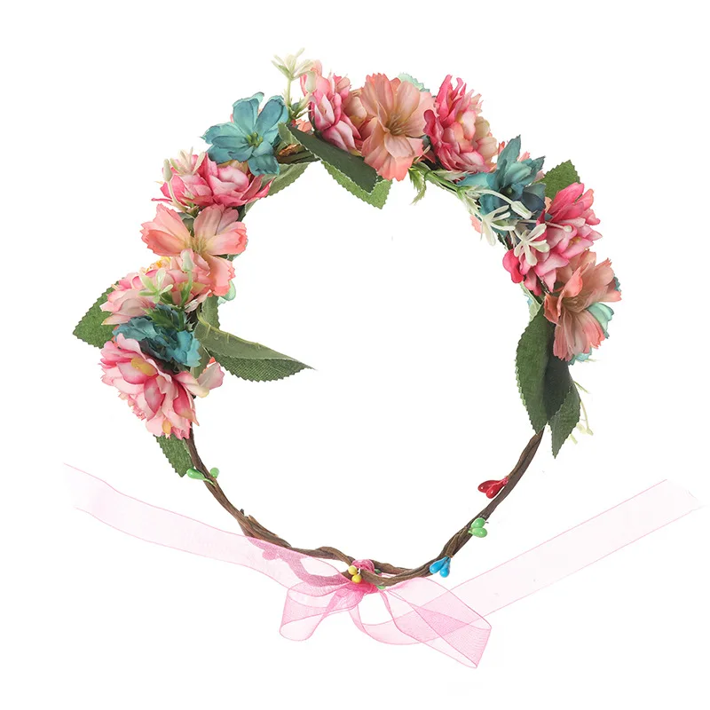 

Bohemian Flower Crown Wreath Hairbands Headband Garland Headpiece Tiara Beach Party Christmas Wedding Bridal Hair Accessories