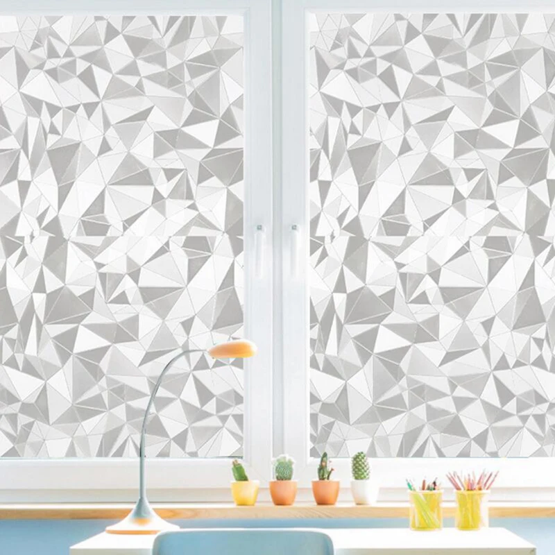 

2/3/5M 3D Privacy Window Film Frosted Blackout Window Stickers Static Cling Non Adhesive Removable Glass Film Sun Blocking Cover