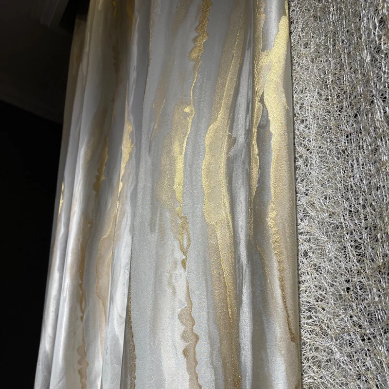 Жаккардовые шторы в китайском стиле высокоточные плотные занавески с золотистой