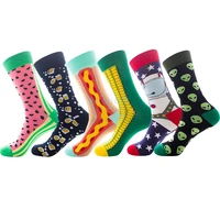 new fashion food printed socks woman plus size sports socks men kawaii hot dog socks spring autumn cotton stockings funny socks