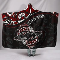canada tapestry haida salmon style tattoo 3d printed wearable blanket adults kids fleece blanket soft plush blanket