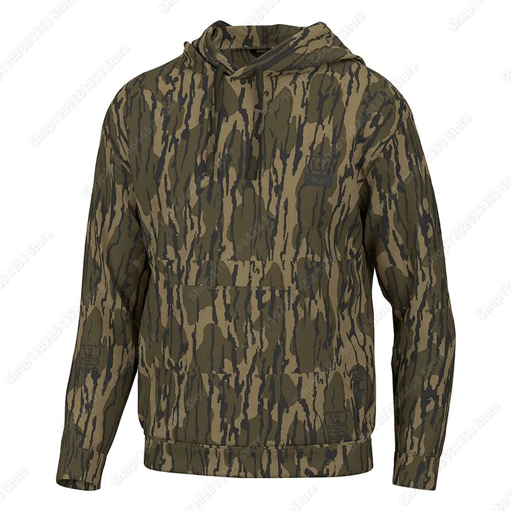 HUK Fishing Jacket Hoodie Sweater Autumn /Winter Long Sleeve Coat Windproof Mountain Hiking Sweatshirt Air Layer Fishing Clothes