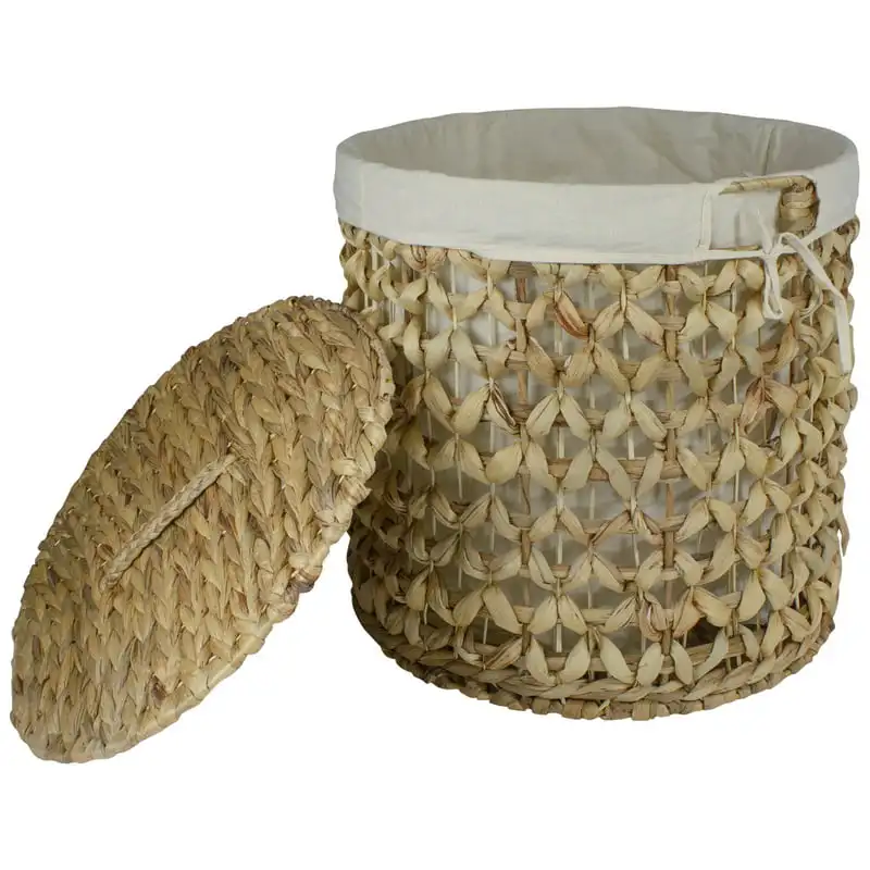

Gorgeous Braided Water Hyacinth Basket - Perfect Home Decor and Storage Solution for Clothes, Toys and More!