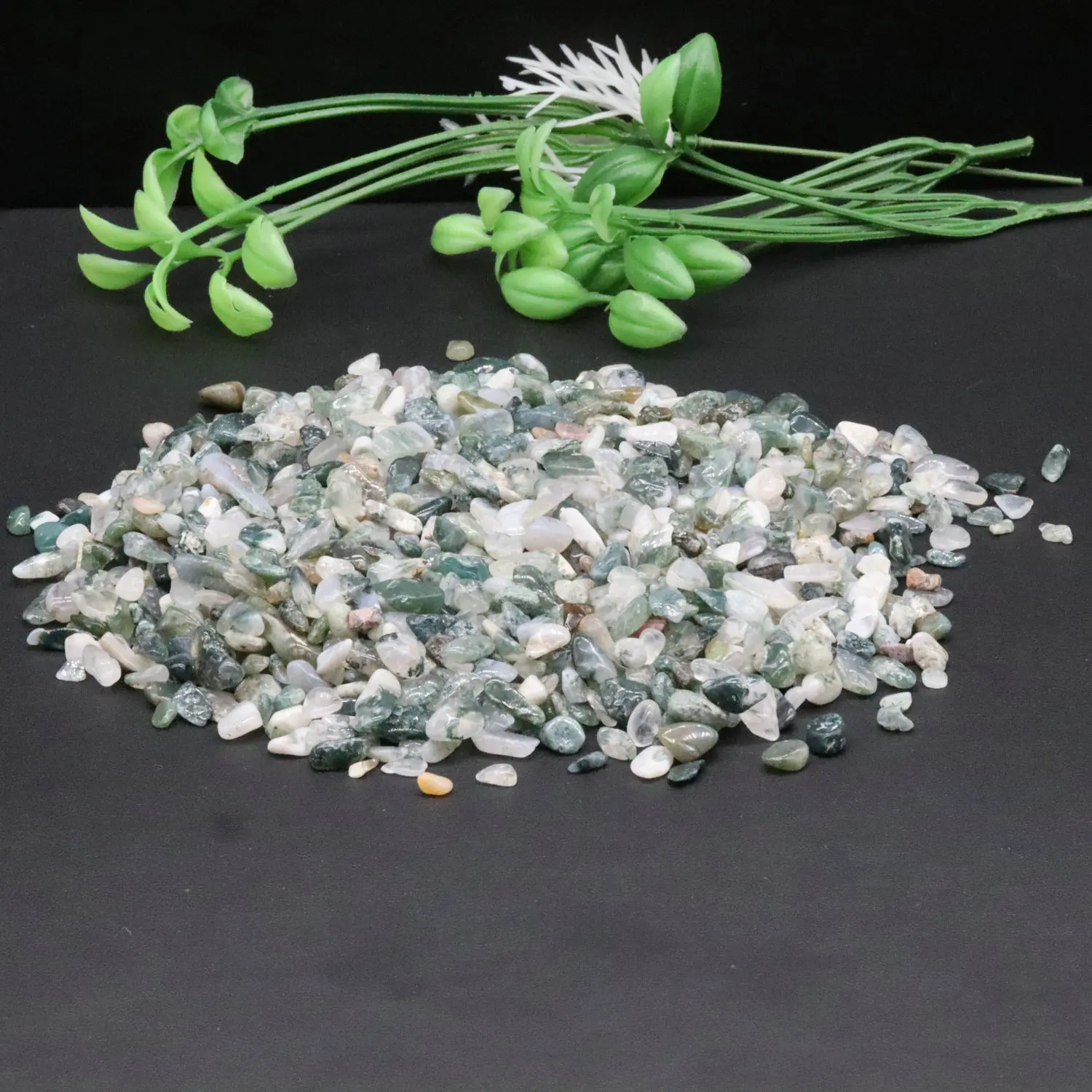 

5-7mm 100g Natural Moss Agate Healing Crystal Jewel Crystal Gravel Polished Raw Gemstone Quartz Rock Gifts