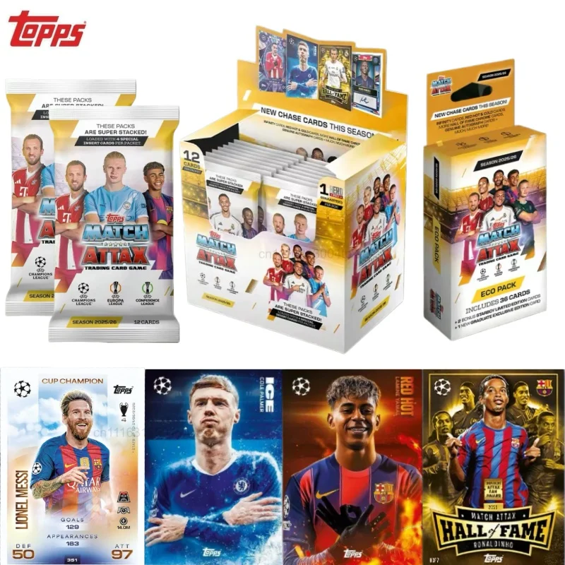 Фото Коллекционные карточки футболистов TOPPS UCC Match Attax 2025-26: Полный набор, Лига чемпионов, Ямал, Палмер. Подарок для фанатов. №1