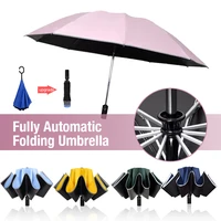 automatic umbrella uv sunscreen umbrella 10 ribs compact folding reverse umbrella auto open close anti rain wind resistant