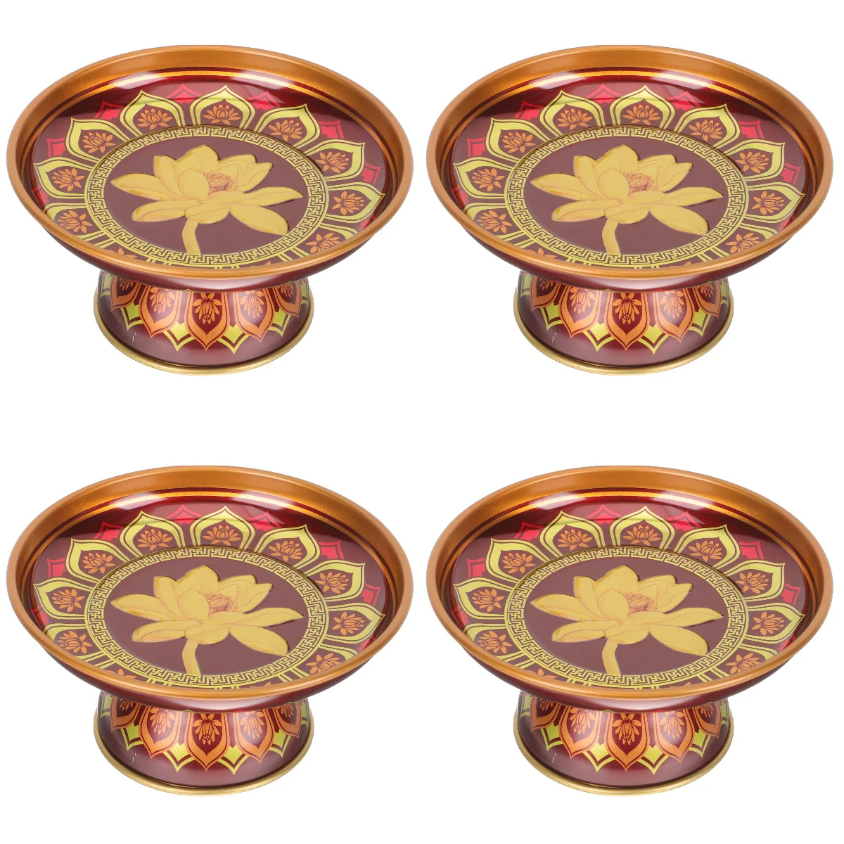 

4x Offering Plate Temple Serving Tray Tinplate Offering Plate Offering Plate